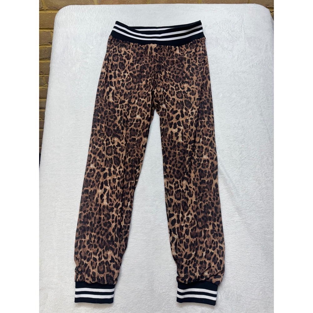 Save the Faith Womens Animal Print Jogger Reversible Pants swim cover Small NWT